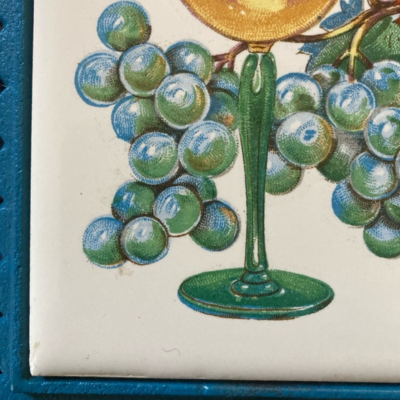 Vintage Enesco Wine and Grapes Tile Trivet - Picture 5 of 8